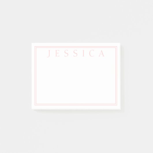Hellrosa | Dein Name Post-it Klebezettel (Vorderseite)
