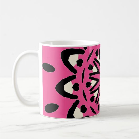 Hellrosa Design Abstrakte Kunstwerke Kaffee Tasse  (Links)