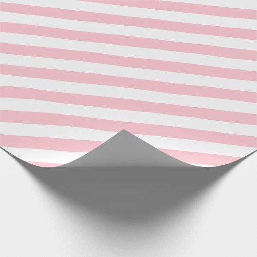 Hellrosa Diagonalstreifen Geschenkpapier (Ecke)