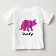 Hellrosa Dinosaurier Personalisiert Girl-Shirt