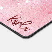 Hellrosa Diskothek - Glitzer | Zollmonogramm Schreibtischunterlage (Ecke)