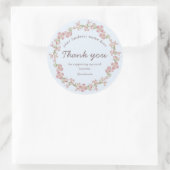 Hellrosa Dogwoodkranz dank Geschäft Runder Aufkleber (Tasche)