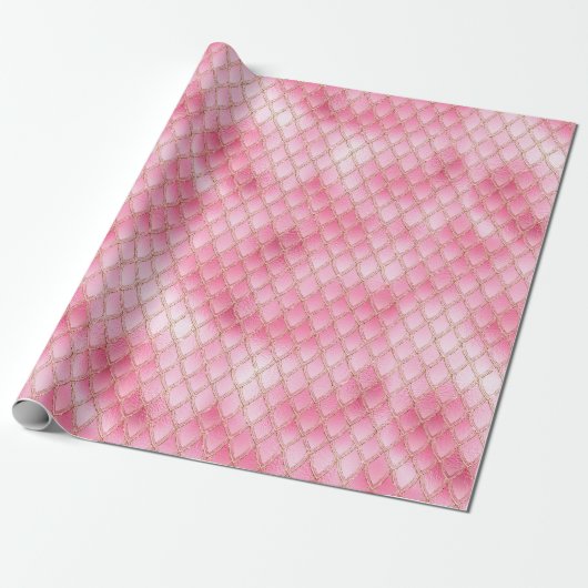 Hellrosa Drachenskala Geschenkpapier (Ungerollt)