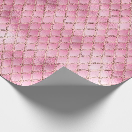 Hellrosa Drachenskala Geschenkpapier (Ecke)