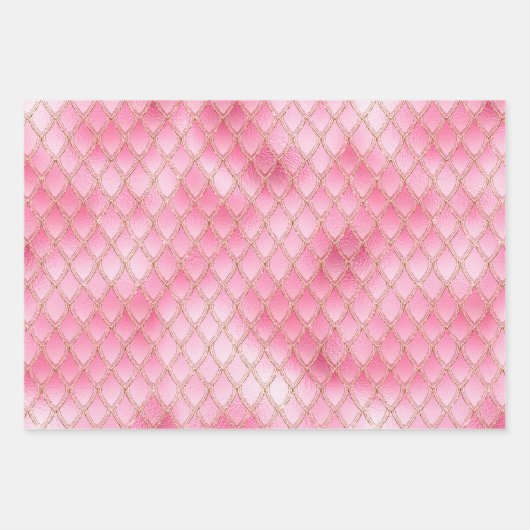 Hellrosa Drachenskala Geschenkpapier Set (Vorderseite 3)