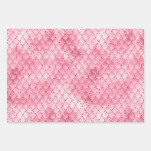 Hellrosa Drachenskala Geschenkpapier Set (Vorderseite 2)