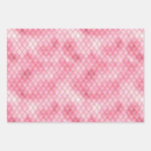 Hellrosa Drachenskala Geschenkpapier Set (Vorderseite)