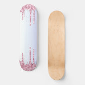 Hellrosa Drilling Unicorn Rainbow Pastel Shades Skateboard (Vorderseite)