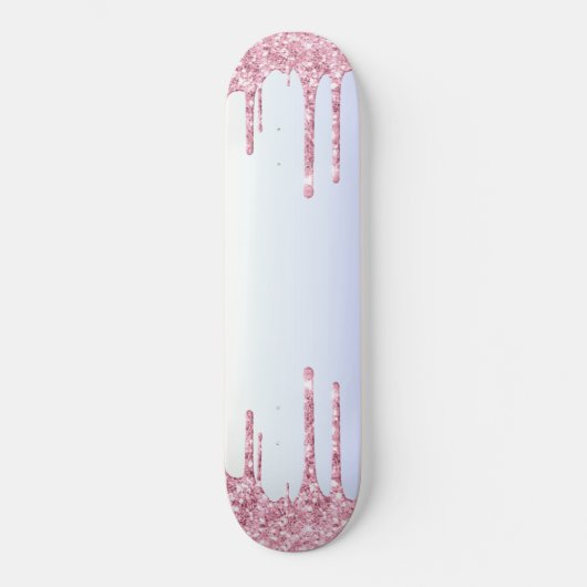 Hellrosa Drilling Unicorn Rainbow Pastel Shades Skateboard (Vorderseite)