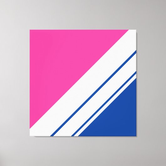 Hellrosa dunkelblaue, schlanke Streifen Leinwanddruck (Vorderseite)