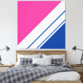 Hellrosa dunkelblaue, schlanke Streifen Leinwanddruck (Insitu (Schlafzimmer))