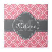 Hellrosa, dunkelgraues marokkanisches Muster Fliese (Vorderseite)