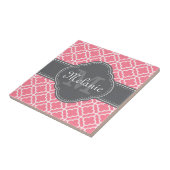 Hellrosa, dunkelgraues marokkanisches Muster Fliese (Seite)