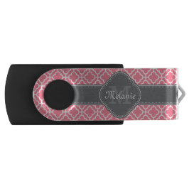 Hellrosa, dunkelgraues marokkanisches Muster USB Stick