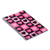 Hellrosa dunkelrosa, dunkelbordeauxfarben Schachte Notizblock (Rechte Seite)