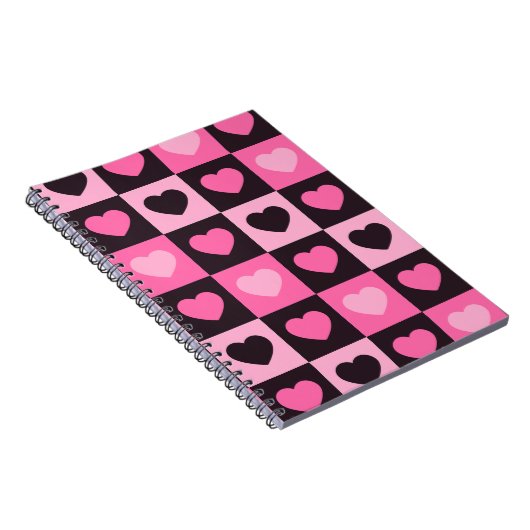 Hellrosa dunkelrosa, dunkelbordeauxfarben Schachte Notizblock (Rechte Seite)