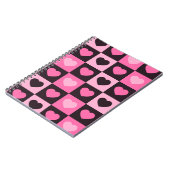 Hellrosa dunkelrosa, dunkelbordeauxfarben Schachte Notizblock (Linke Seite)