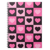 Hellrosa dunkelrosa, dunkelbordeauxfarben Schachte Notizblock (Vorderseite)