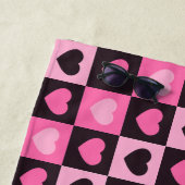 Hellrosa dunkelrosa, dunkelbordeauxfarben Schachte Strandtuch (Beispiel)