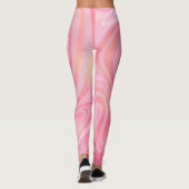 Hellrosa Dunkelrosa und goldfarbener Glitzer Muste Leggings (Rückseite)