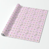Hellrosa Einhorn-Geburtstag Geschenkpapier (Ungerollt)