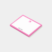 Hellrosa Elefant und weiß mit Namen Post-it Klebezettel (angewinkelt)