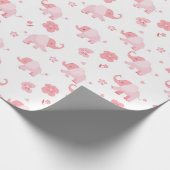 Hellrosa Elefanten und rosa Blume - Geschenkwrap Geschenkpapier (Ecke)
