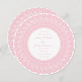 Hellrosa, elegante Rundholz-Foto Einladung (Vorne/Hinten)