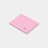 Hellrosa elegante Schwarz-Weiß-Monogramm Post-it Klebezettel (angewinkelt)