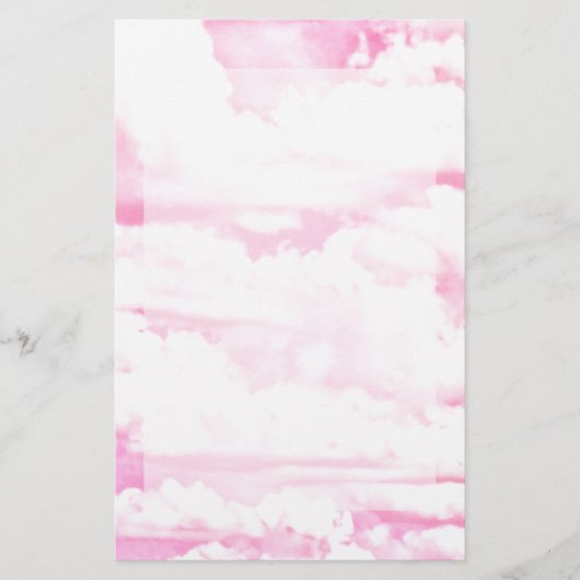 Hellrosa Elegante Wolkendekoration Briefpapier (Vorderseite)