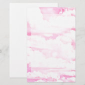 Hellrosa Elegante Wolkendekoration Briefpapier (Vorne/Hinten)