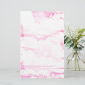 Hellrosa Elegante Wolkendekoration Briefpapier (Stehend Vorderseite)