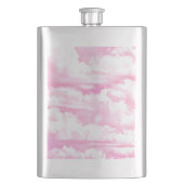 Hellrosa Elegante Wolkendekoration Flachmann (Vorderseite)