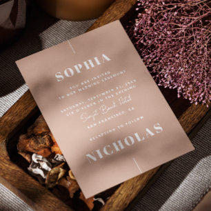 Hellrosa Eleganter minimalistischer QR-Code Einladung