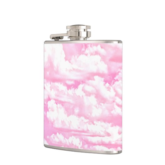 Hellrosa eleganter Wolken-Dekor Flachmann (Links)