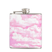 Hellrosa eleganter Wolken-Dekor Flachmann (Vorderseite)