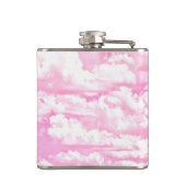 Hellrosa eleganter Wolken-Dekor Flachmann (Rückseite)