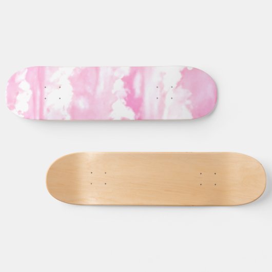 Hellrosa eleganter Wolken-Dekor Skateboard (Horizontal)
