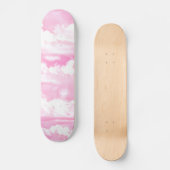Hellrosa eleganter Wolken-Dekor Skateboard (Vorderseite)
