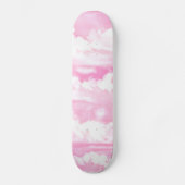 Hellrosa eleganter Wolken-Dekor Skateboard (Vorderseite)