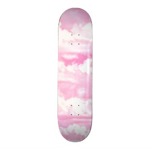 Hellrosa eleganter Wolken-Dekor Skateboard