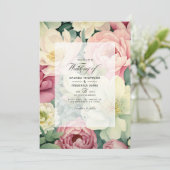 Hellrosa, Elfenbeinküche und Blumenzwiebelsaft Einladung (Stehend Vorderseite)