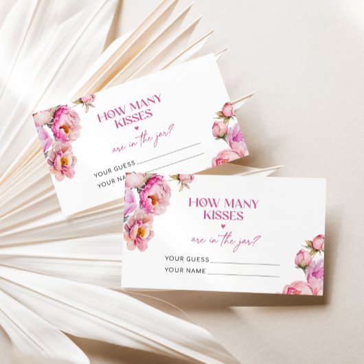 Hellrosa erraten, wie viele Küsse Bridgame Begleitkarte