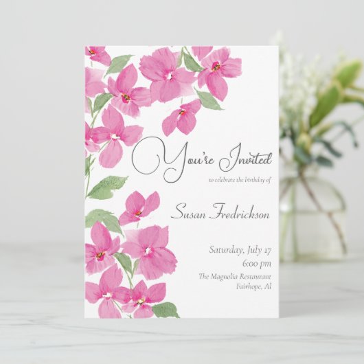 Hellrosa Farbe Einladung (Stehend Vorderseite)