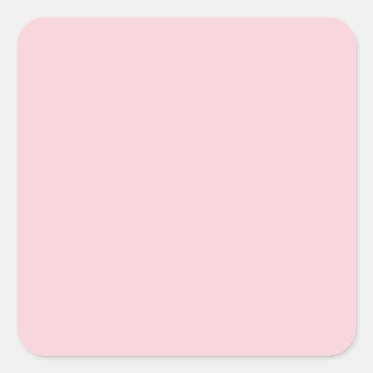 hellrosa Farbe Quadratischer Aufkleber (Vorderseite)