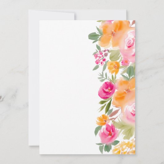 Hellrosa farbige Blumendarstellung Sweet 16 Einladung (Rückseite)