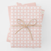 Hellrosa Federmuster und festes Wrapping Paper Geschenkpapier Set (Beispiel)