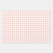 Hellrosa Federmuster und festes Wrapping Paper Geschenkpapier Set (Vorderseite)