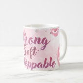 Hellrosa feminines Tasse (VorderseiteRechts)
