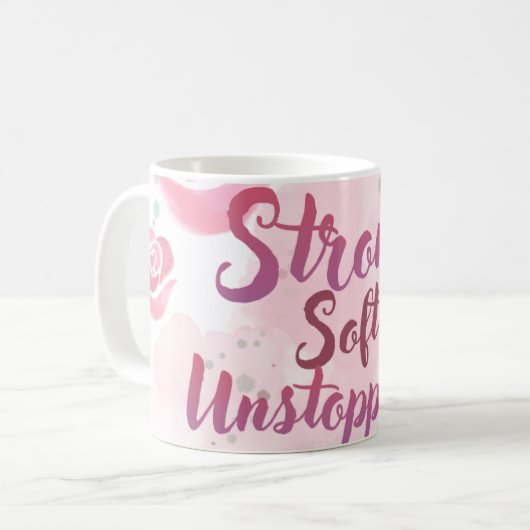Hellrosa feminines Tasse (Vorderseite Links)